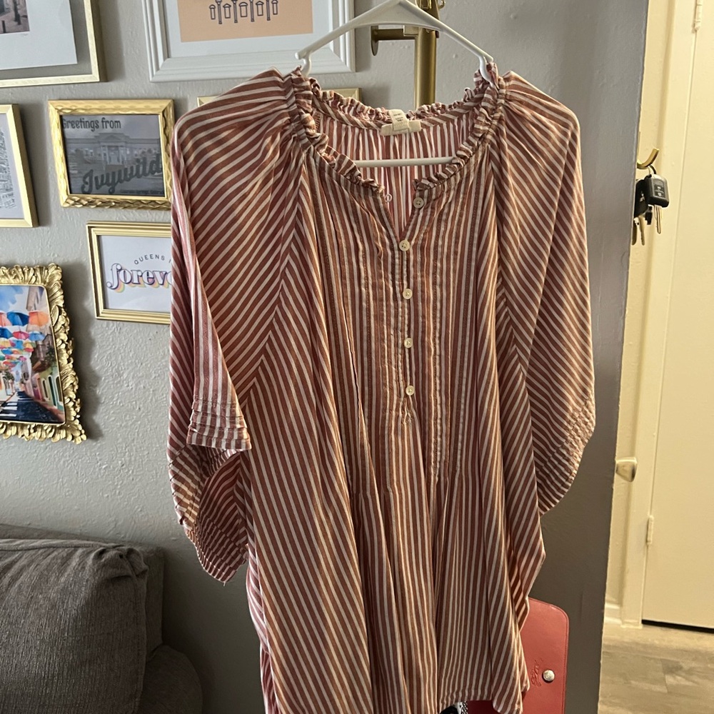 a.n.a Pink Striped Crop Top